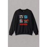 Unisex Siyah Sweatshirt Red Ball Crazy Kırmızı Top Redball Oyun Gamer Baskılı Sweat