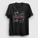 Unisex Siyah Tanda Tangan Blackpink T-Shirt 294053TT - M