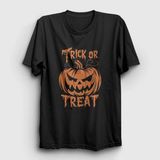 Unisex Siyah Trick Or Treat Halloween Cadılar Bayramı T-Shirt 500920TT