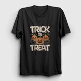 Unisex Siyah Trick Or Treat V2 Halloween Cadılar Bayramı T-Shirt 501003TT