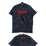 Unisex Slipknot Goat Ense Baskılı Yıkamalı T-Shirt, Oversize Rock Band Temalı Vintage Tişört - Siyah - 4XL