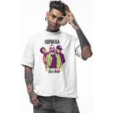 Unisex Smells Like Teen Spirit Yazılı Tişört, Oversize Rock Band Nirvana Baskılı T-Shirt - Beyaz - 3XL