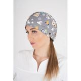 Unisex Snack Time Desenli Doktor Hemşire Hastane Medikal Aşçı Cerrahi Bonesi