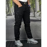 Unısex Soft Shell Su Dayanıklı ve Rüzgar Geçirmez Içi Polarlı Taktik Motorcu Pantolon - 2XL - Siyah