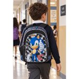 Unisex Sonic Mavi Kirpi İlkokul Okul Çantası Çocuk Öğrenci Sırt Çantası Günlük 35 X 26 X 14