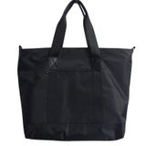 Unisex Su İtici Canvas Tote Bag - Mini Portföy Çantalı 15.6" Laptop Bölmeli Omuz Çantası - Siyah
