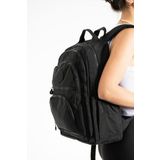 Unisex Suya Dayanıklı Krinkıl Kumaş Çok Gözlü Orta Boy Siyah Renkli Laptop Okul Ve Sırt Çantası