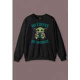 Unisex Sweatshirt Baby Yoda No Starbucks Coffee No Workee Star Wars Mandalorian Kahve Baskılı Sweat