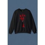 Unisex Sweatshirt Bozkurt Kurt Kafası Wolf Sarı Kırmızı Baskılı Sweat