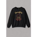 Unisex Sweatshirt Camping Fire Kamp Ateşi Outdoor Travel Gezgin Baskılı Sweat