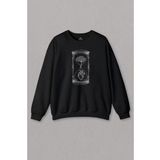 Unisex Sweatshirt Kum Saati Kalp Beyin Aşk Mantık Baskılı Sweat