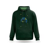 Unisex Sweatshirt Lunar Glow Tasarım Kapşonlu Sweatshirt, Nefti Yeşil, L
