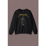 Unisex Sweatshirt Metallica Iron Cross Gitar Baskılı Sweat