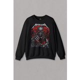 Unisex Sweatshirt Metallica Rock Music Metal Skull Kuru Kafa James Lars Kırk Robert Baskılı Sweat