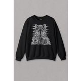 Unisex Sweatshirt Ride To Wild Wolf And Motorcycle Kurt Ve Motor Outdoor Baskılı Sweat