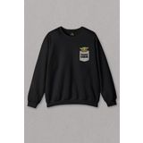 Unisex Sweatshirt The Mandalorian Bebek Yoda Cep Tasarımı Baskılı Sweat