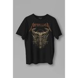 Unisex T-Shirt Metallica Sargı Canavar Skull Vintage Korku Siyah Baskılı Tişört - XL