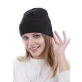 Unisex Tam Kalıp İnce Sakallı Triko Bere - Siyah