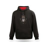 Unisex Tasarım Sweatshirt Baykuş ve Zaman Tasarım Kapşonlu Sweatshirt, Siyah, L