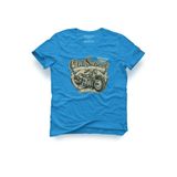 Unisex Tasarım Tshirt Old School, Azur Mavi, 2XL