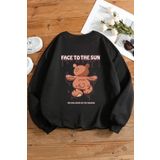 Unisex The Sun Baskili Bisiklet Yaka Sweatshirt