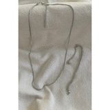 Unisex Tilki Kuyruğu Künye ile Gümüş Kolye Seti