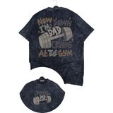 Unisex Ttpd Down Bad Sırt Baskılı Yıkamalı T-Shirt, Oversize Taylor Swift Gym Temalı Retro Tişört - Siyah