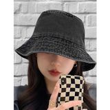 Unisex Uv Korumalı Pamuklu Eskitme Bucket Şapka