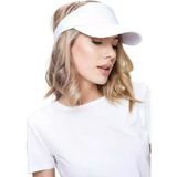 Unisex Uv Koruyucu Vizör Kasket Siperlik Tenis Gabardin Şapka Beyaz