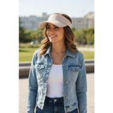 Unisex Uv Koruyucu Vizör Kasket Siperlik Tenis Gabardin Şapka Beyaz