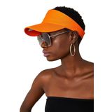 Unisex Uv Koruyucu Vizör Kasket Siperlik Tenis Şapka (TURUNCU, 55CM-61CM)