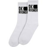 Unisex Vegan Beyaz Çorap - Ok Boomer Tasarım - Standart - Çok Renkli