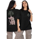 Unisex Who’s Afraid Of Little Old Me Sırt Baskılı Tişört, Oversize Taylor Swift Temalı T-Shirt - Siyah - XS