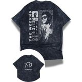 Unisex Xo Weeknd Sırt Baskılı Yıkamalı T-Shirt, Oversize The Weeknd Temalı Vintage Tişört - Siyah - 2XL