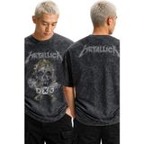 Unisex Xxx Metallica Ense Baskılı Yıkamalı T-Shirt, Oversize Rock Band Temalı Retro Tişört - Siyah - 3XL