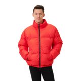 Unisex Yağmur Rüzgar Geçirmez Bomber Oversize Mont Ceket Kaban Waterproof Kırmızı M