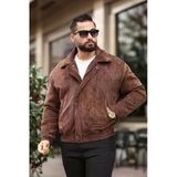 Unisex Yeni Sezon Kahverengi Oversize Vintage Kadife Ceket