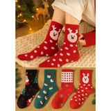 Unisex Yılbaşı Çorap Seti 4`lü - 36 - 41 - Kırmızı - Siyah - Beyaz