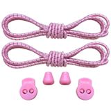Unisex Yuvarlak, Akıllı, Kilitle, Tak-Bırak Bağcık, Yeni Nesil, Bağlamaya Gerek Olmayan Bot, Spor, Klasik Ayakkabı Bağcığı,Elastik Çocuk Yetişkin Takbırak (Çizgili Pembe)