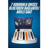 Unısex Yuvarlak Ekranlı 7 Kordonlu Akıllı Saat GPS Destekli Çoklu Kordon Seçeneği