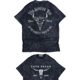 Unisex Zach Bryan Est 1996 Sırt Baskılı Yıkamalı T-Shirt, Oversize Rock Müzik Temalı Retro Tişört - Siyah - 4XL