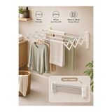 Unisoft Akordiyon 70cm Çamaşır Kurutma Askısı Duvara Monte Katlanabilir Kurutmalık Banyo Balkon Beyaz