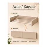 Unisoft Belize 100 Cm Design Kurutmalık Çamaşır Askısı Duvara Monte Katlanabilir Çamaşırlık Cappucino Cappuccino