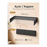 Unisoft Çamaşır Kurutma Askısı Katlanır Duvara Monte Balkon Banyo Askılık Duvar Tipi Yer Tasarruflu Çamaşırlık 120 Cm Belize Antrasit 120 cm Antrasit