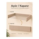 Unisoft Çamaşır Kurutma Askısı Katlanır Duvara Monte Balkon Banyo Askılık Duvar Tipi Yer Tasarruflu Çamaşırlık 120 Cm Belize Cappuccino 120 cm Cappuccino