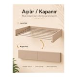 Unisoft Çamaşır Kurutma Askısı Katlanır Duvara Monte Balkon Banyo Askılık Duvar Tipi Yer Tasarruflu Çamaşırlık 120 cm Belize Cappuccino