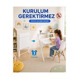 Unisoft Metal Ayaklı Laptop Masası Katlanır Çalışma Masası Raflı Masa Katlanır Laptop Sehpası Dobo Beyaz Beyaz
