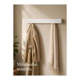 Unisoft Portmanto Metal Duvar Askılığı Elbise Askılığı Vestiyer Askılık Gizli Kancalı Antre Hol Mont Çanta Havlu Askısı Beyaz 80 Cm Berlin Beyaz