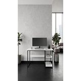 Unisoft Raflı Çalışma Masası Bilgisayar Masası Laptop Masası Öğrenci Ders Ofis Home Office Metal Ayaklı Geniş Kitaplıklı Vienna 60x120 Cm Siyah-beyaz Siyah - Beyaz