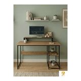 Unisoft Raflı Çalışma Masası Bilgisayar Masası Laptop Masası Öğrenci Ders Ofis Home Office Metal Ayaklı Geniş Kitaplıklı Vienna 60x120 Cm Siyah- Çam Siyah - Çam